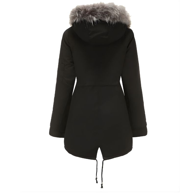 Women’s Hooded Parka Jacket with Front Pockets