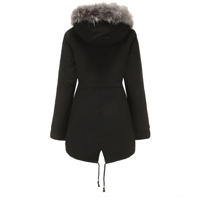 Women’s Hooded Parka Jacket with Front Pockets