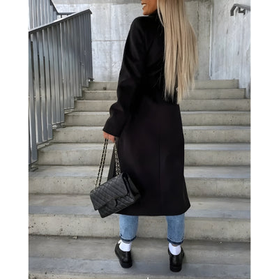 Women’s Long Double Breasted Coat with Buttons