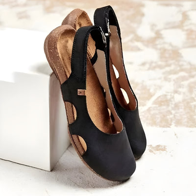 Women’s Slingback Flats with Closed Toe and Adjustable Strap