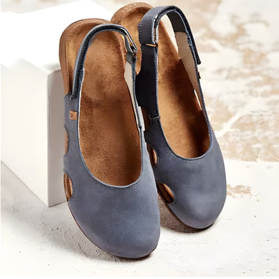 Women’s Slingback Flats with Closed Toe and Adjustable Strap