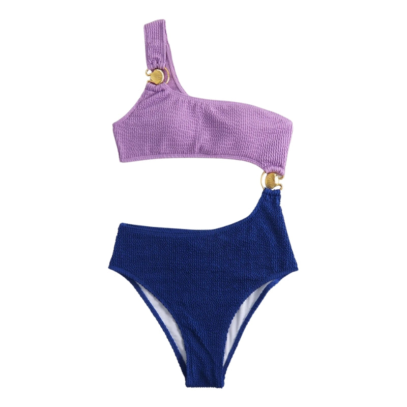 Women's Two-Piece Swimsuit with Cutout and Rings