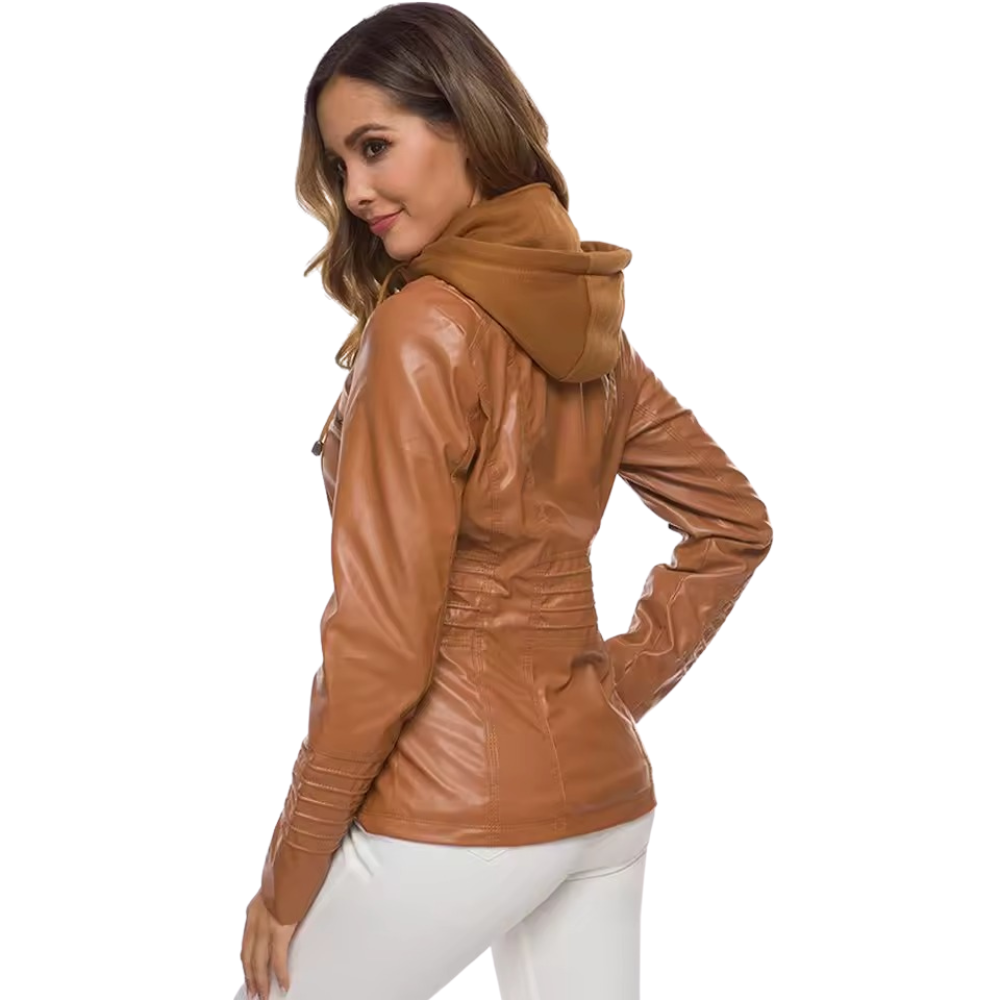 Women’s Hooded Dual Zipper Full Sleeves Drawstring Jacket with Pockets