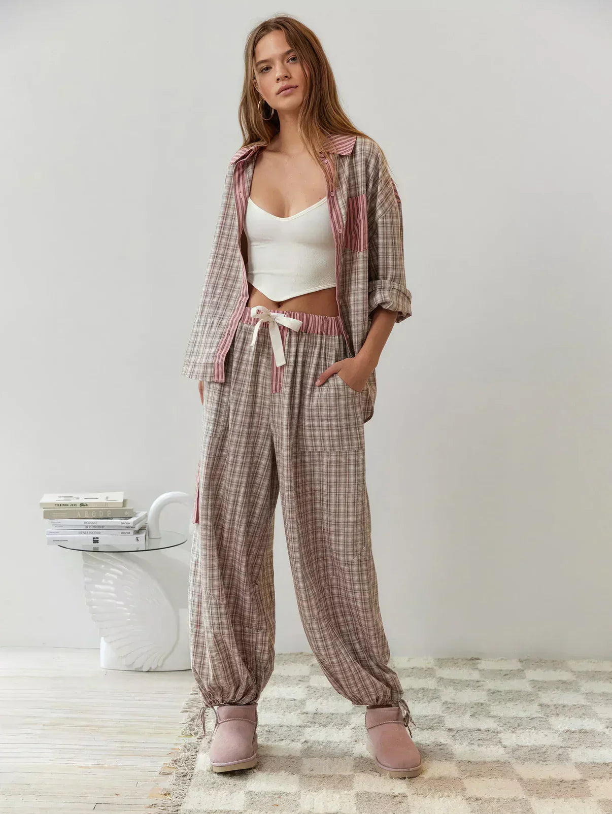 Women's 2-Piece Button-Front Pajama Set with Long Sleeve