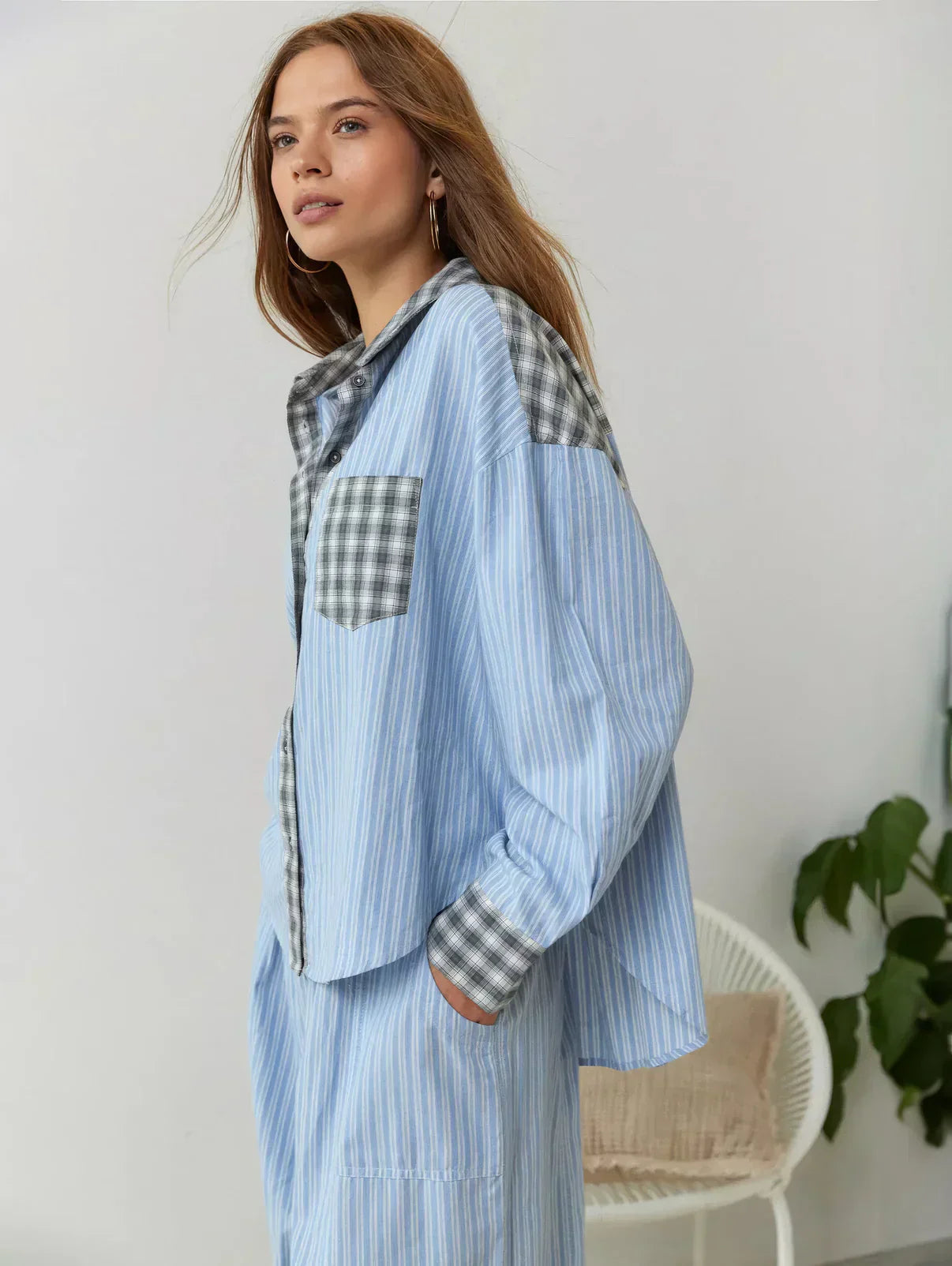 Women's 2-Piece Button-Front Pajama Set with Long Sleeve