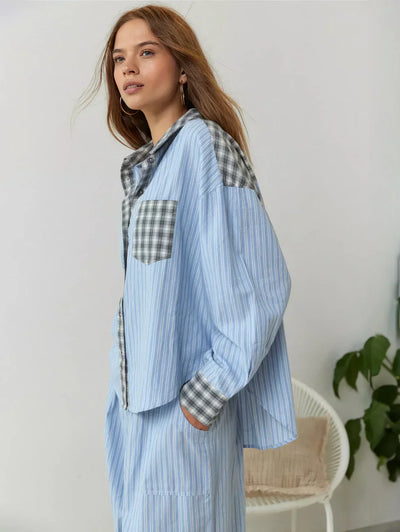 Women's 2-Piece Button-Front Pajama Set with Long Sleeve