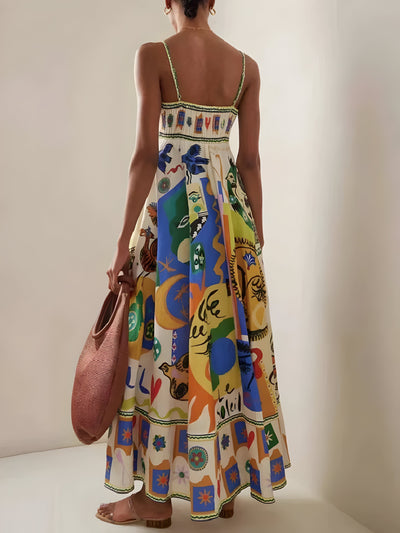 Women's Abstract Print Maxi Dress