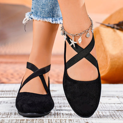 Women’s Crisscross Flats Round Toe