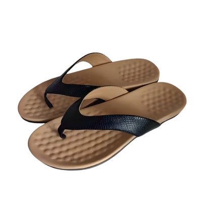Women's Flat Sandals with Embossed Straps