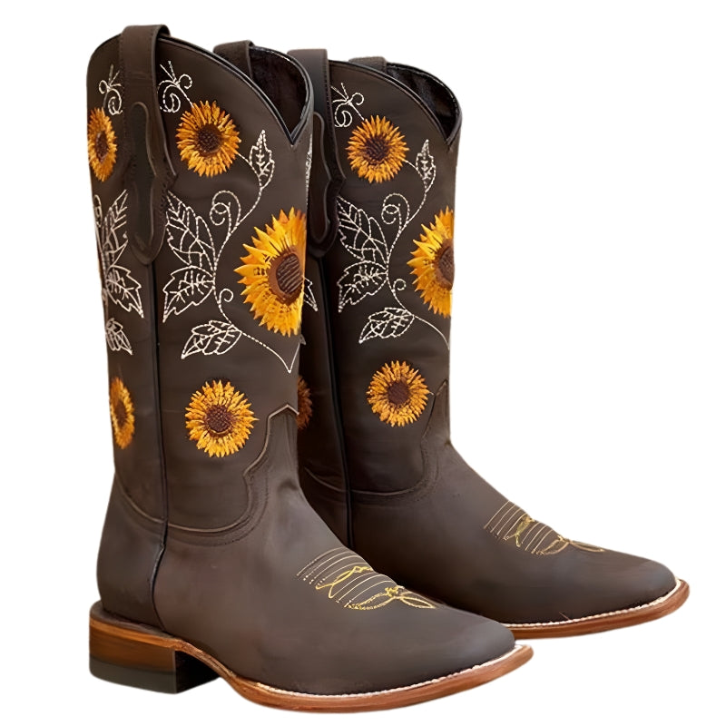 Women's Floral Embroidered Cowboy Boots