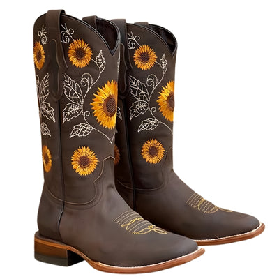 Women's Floral Embroidered Cowboy Boots