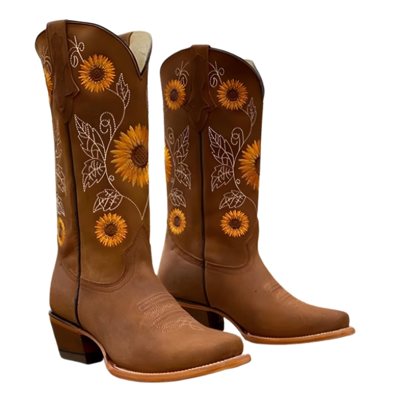 Women's Floral Embroidered Cowboy Boots