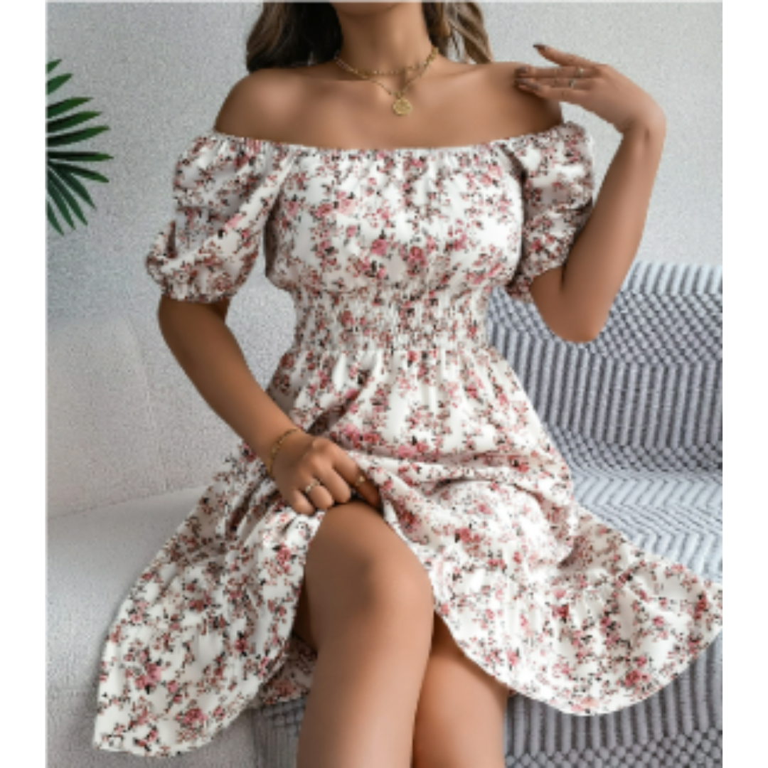 Women's Floral Off-Shoulder Midi Dress
