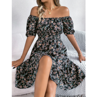 Women's Floral Off-Shoulder Midi Dress