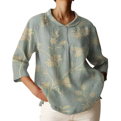 Women's Floral Print Top with 3/4 Sleeves