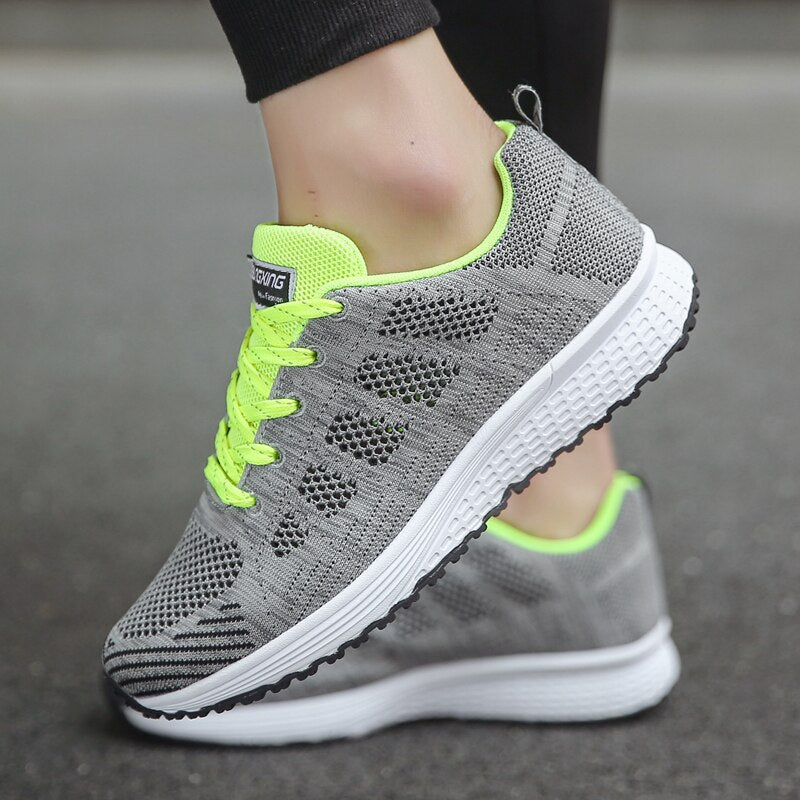 Women's Lace-Up Mesh Walking Sneakers
