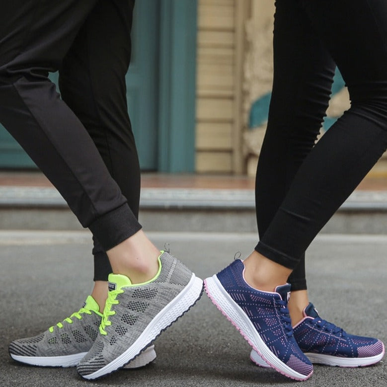 Women's Lace-Up Mesh Walking Sneakers