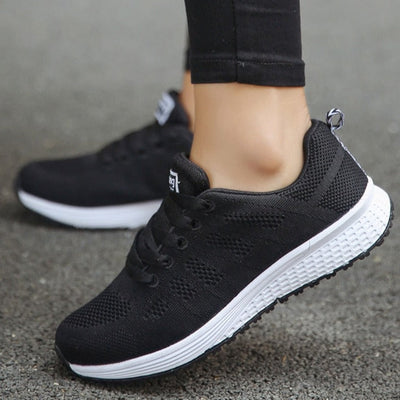 Women's Lace-Up Mesh Walking Sneakers