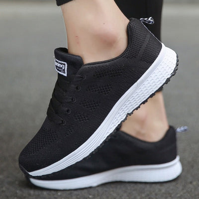 Women's Lace-Up Mesh Walking Sneakers