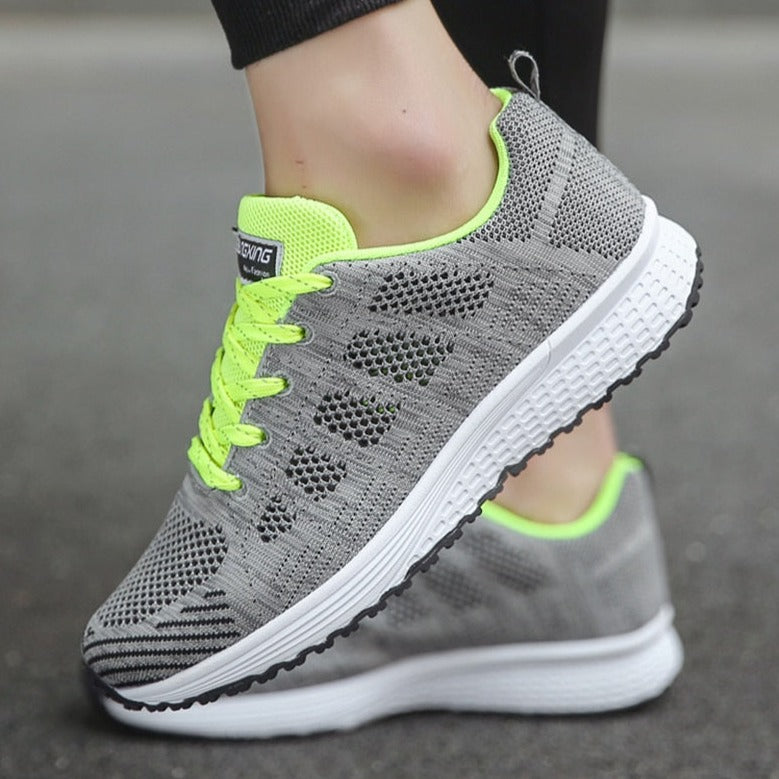 Women's Lace-Up Mesh Walking Sneakers