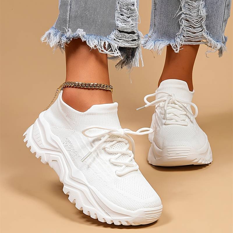 Women's Lace-Up Sneaker with Chunky Sole