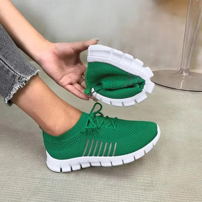 Women's Low Cut Lace Up Mesh Shoes for Running and Walking