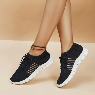 Women's Low Cut Lace Up Mesh Shoes for Running and Walking
