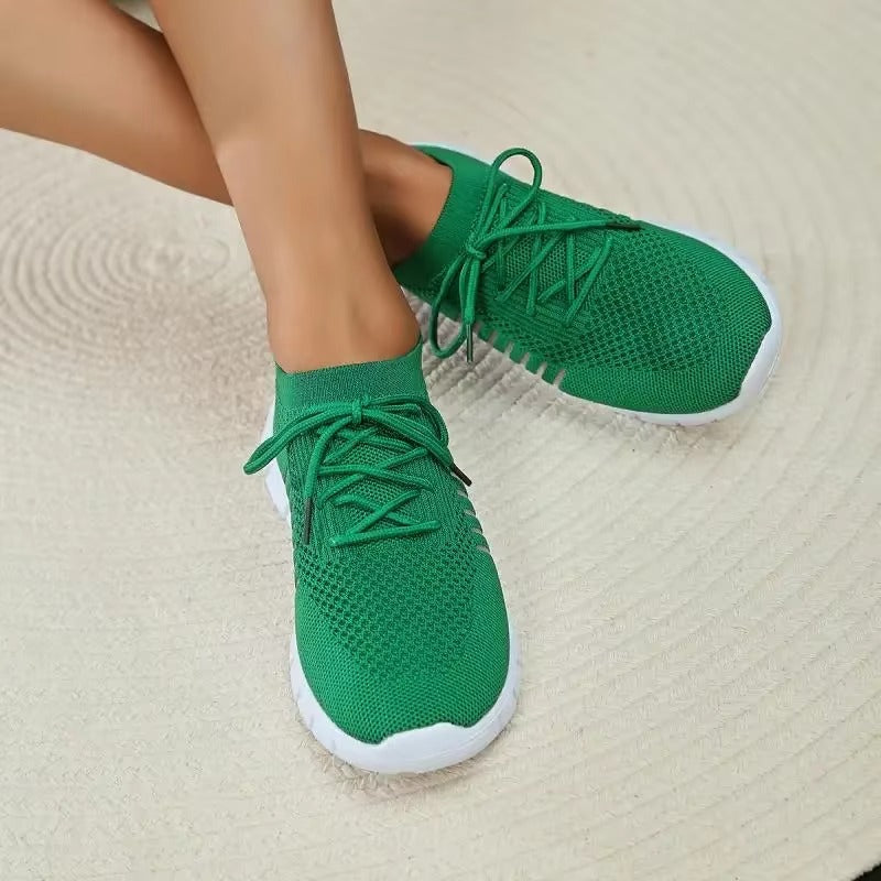 Women's Low Cut Lace Up Mesh Shoes for Running and Walking