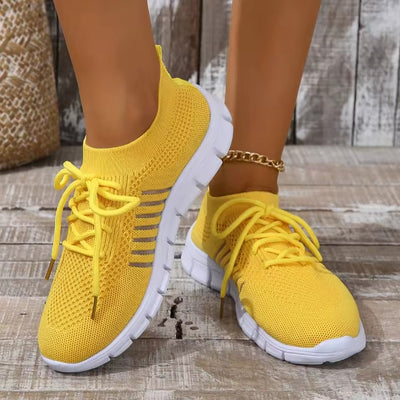 Women's Low Cut Lace Up Mesh Shoes for Running and Walking