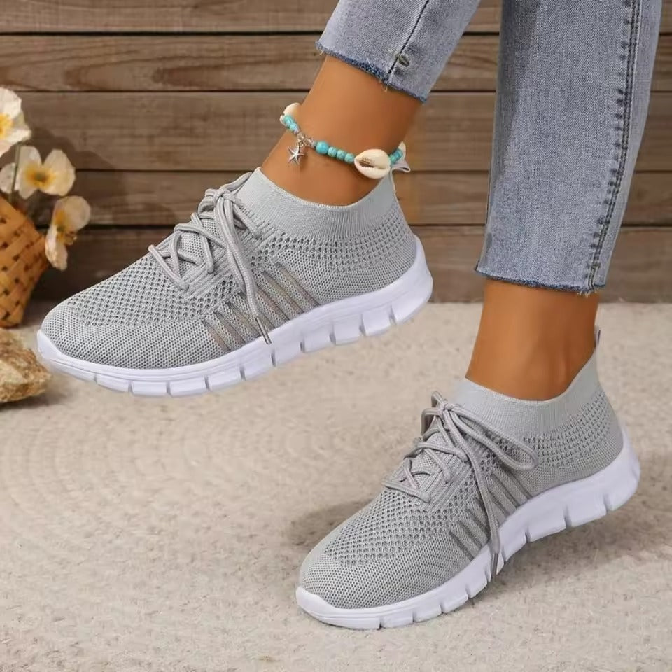 Women's Low Cut Lace Up Mesh Shoes for Running and Walking