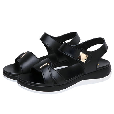 Women's Multi-Strap Sandals with Hook and Loop Closures