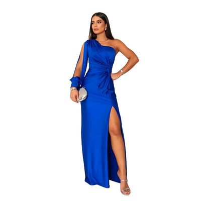Women’s One-Shoulder Maxi Dress with Side Slit