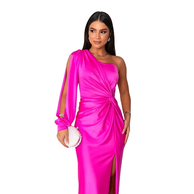 Women’s One-Shoulder Maxi Dress with Side Slit