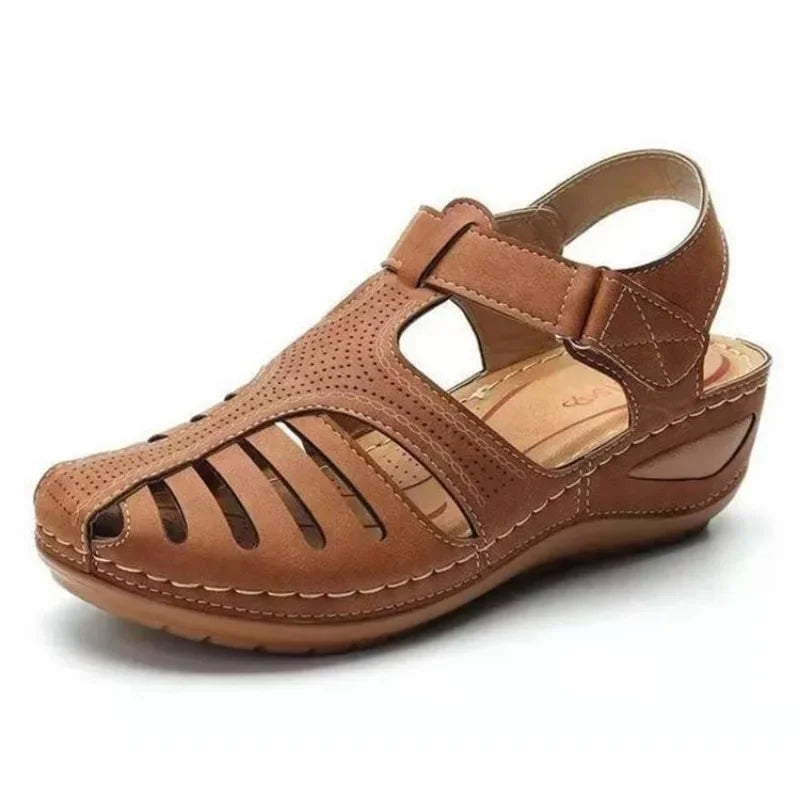 Women’s Open Toe Slip-On Sandals with Adjustable Strap