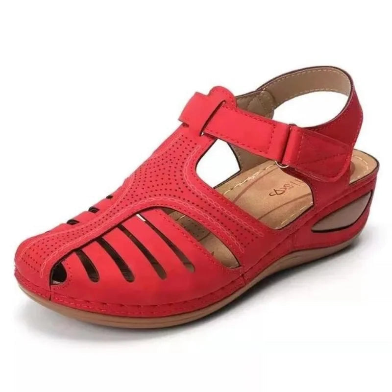 Women’s Open Toe Slip-On Sandals with Adjustable Strap