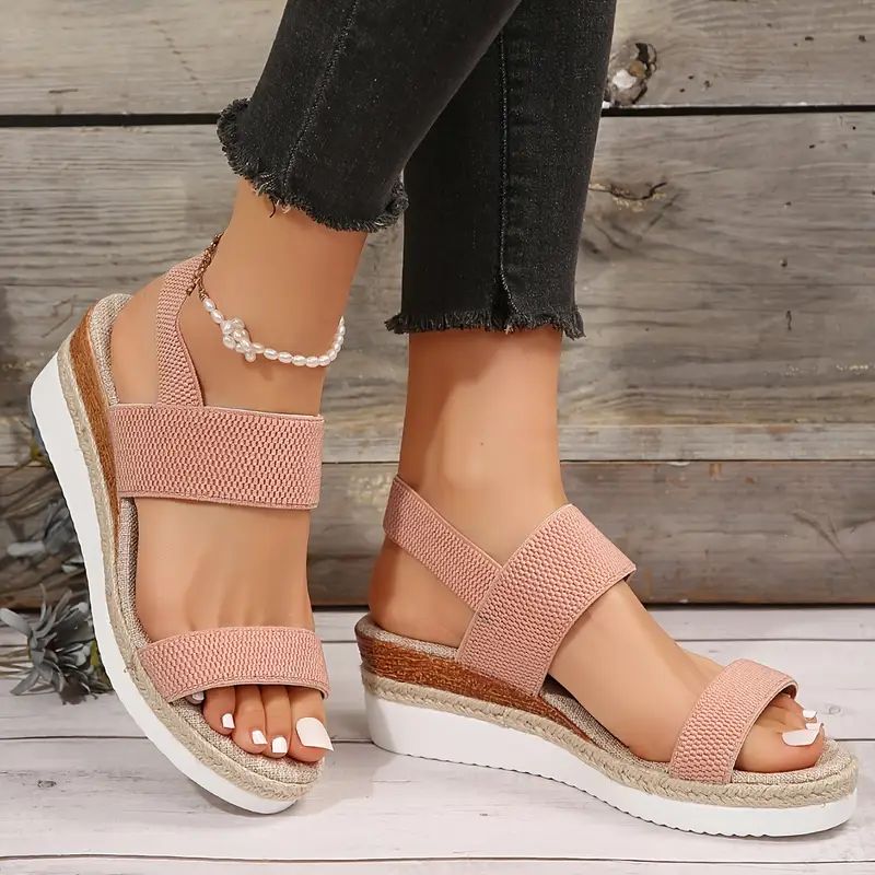 Women’s Platform Sandals with Elastic Straps
