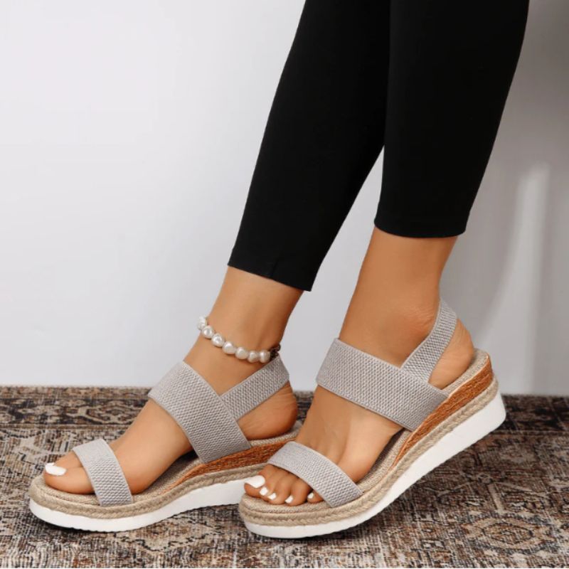 Women’s Platform Sandals with Elastic Straps