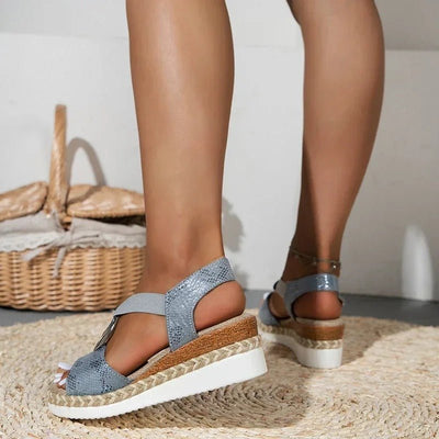 Women's Platform Wedge Sandals with Ankle Strap