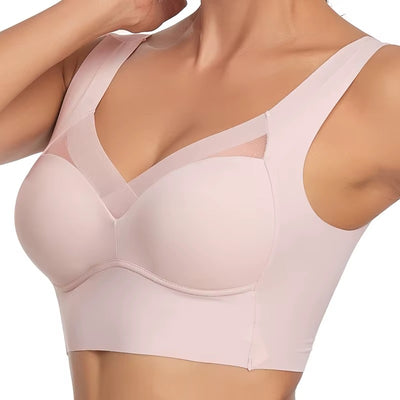 Women's Plus Size Seamless Wide Straps Push Up Wireless Bra