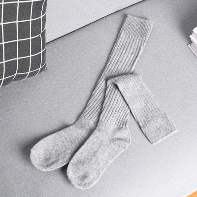 Women’s Ribbed Crew Socks in Neutral Colors