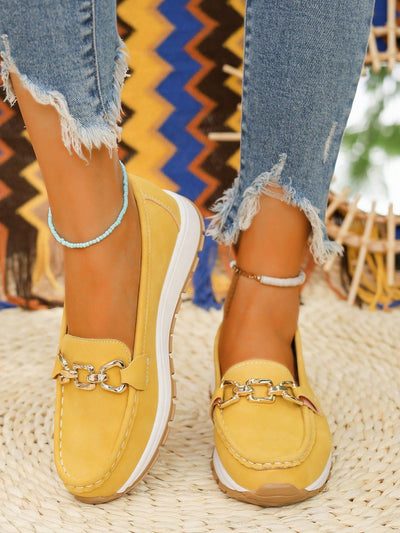 Women's Slip On Casual Loafers with Buckle Design