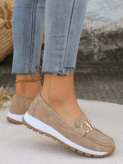Women's Slip On Casual Loafers with Buckle Design