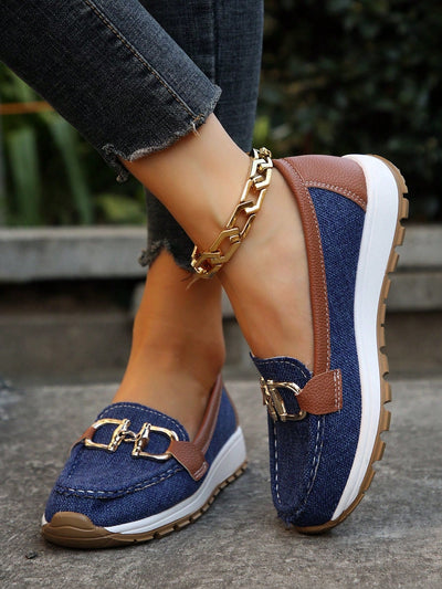 Women's Slip On Casual Loafers with Buckle Design