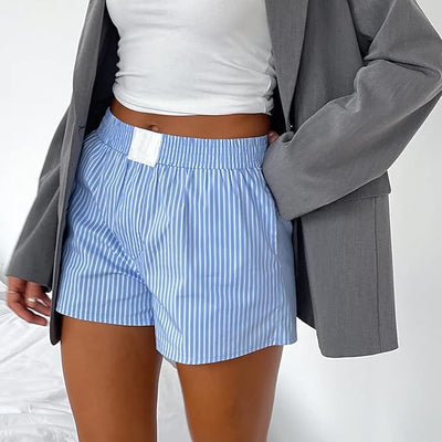 Women's Striped High-Waisted Shorts