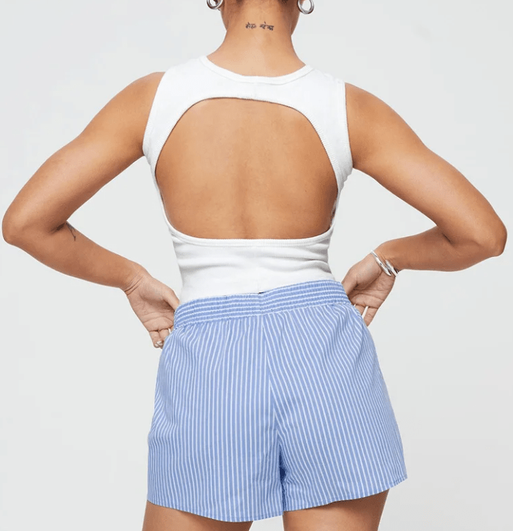 Women's Striped High-Waisted Shorts