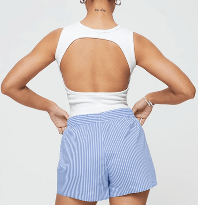 Women's Striped High-Waisted Shorts