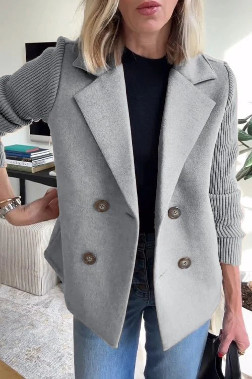 Emersyn - Elegant Knit-Sleeve Blazer