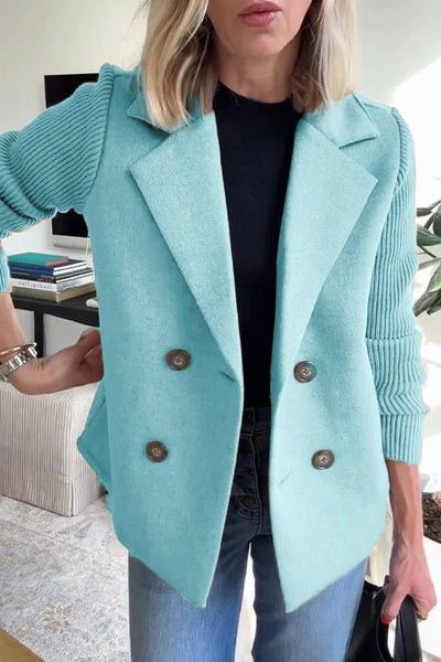 Emersyn - Elegant Knit-Sleeve Blazer