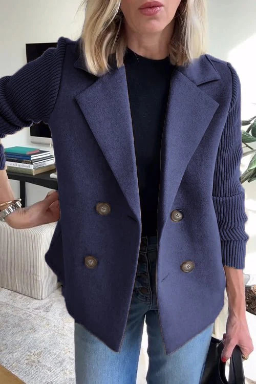 Emersyn - Elegant Knit-Sleeve Blazer