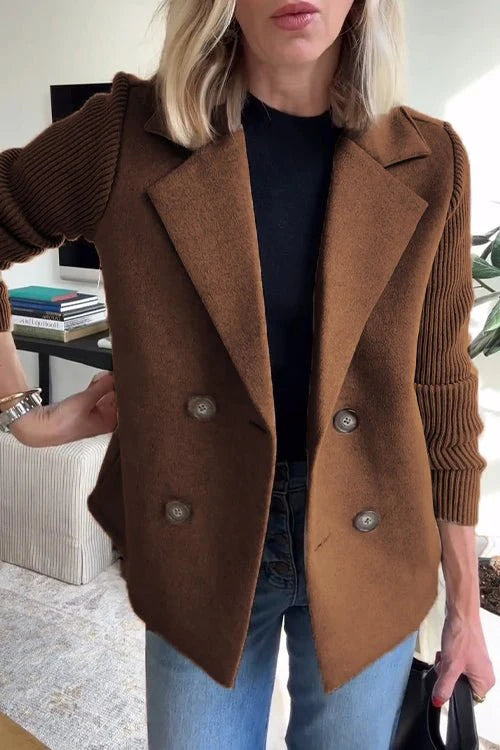 Emersyn - Elegant Knit-Sleeve Blazer